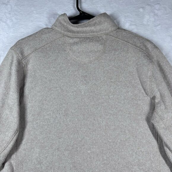 Woolrich 1/4 Snap Pullover Sweater Mens Medium Pocket Knit Sweater Neutral Beige - Picture 10 of 15